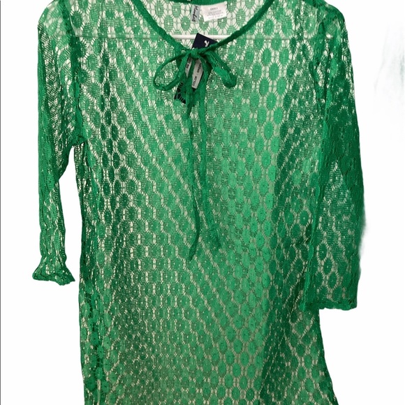 Emeral Green Sheer or Cover Up Top Small Brand New - Picture 1 of 3